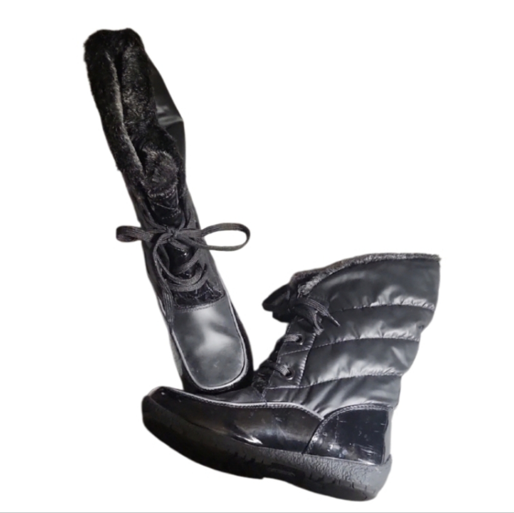 Sporto Cold Women's Black Winter Boots 7.5 Nwot Black Patent Trim